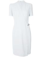 Thierry Mugler Vintage Buckle Fastening Wrap Dress - Blue