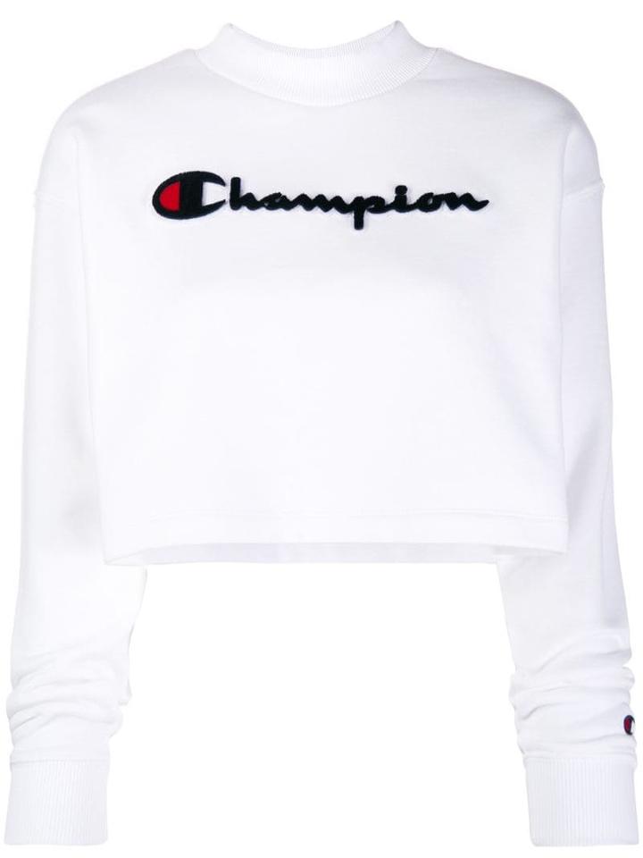 Champion Appliqué Logo Cropped Top - White
