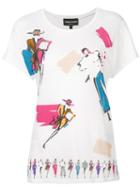 Emporio Armani - Fashion Sketch T-shirt - Women - Cotton/modal - 38, White, Cotton/modal