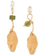 Marni Clip-on Hanging Leaf Earrings - Gold