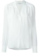 Helmut Lang V-neck Longsleeved Blouse, Women's, Size: Xs, White, Viscose