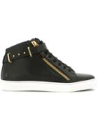 Louis Leeman Hi-top Sneakers, Men's, Size: 43, Black, Leather/rubber