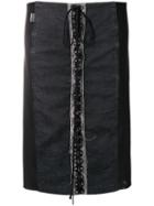 Moschino Pre-owned 1990's Lace-up Straight Skirt - Black