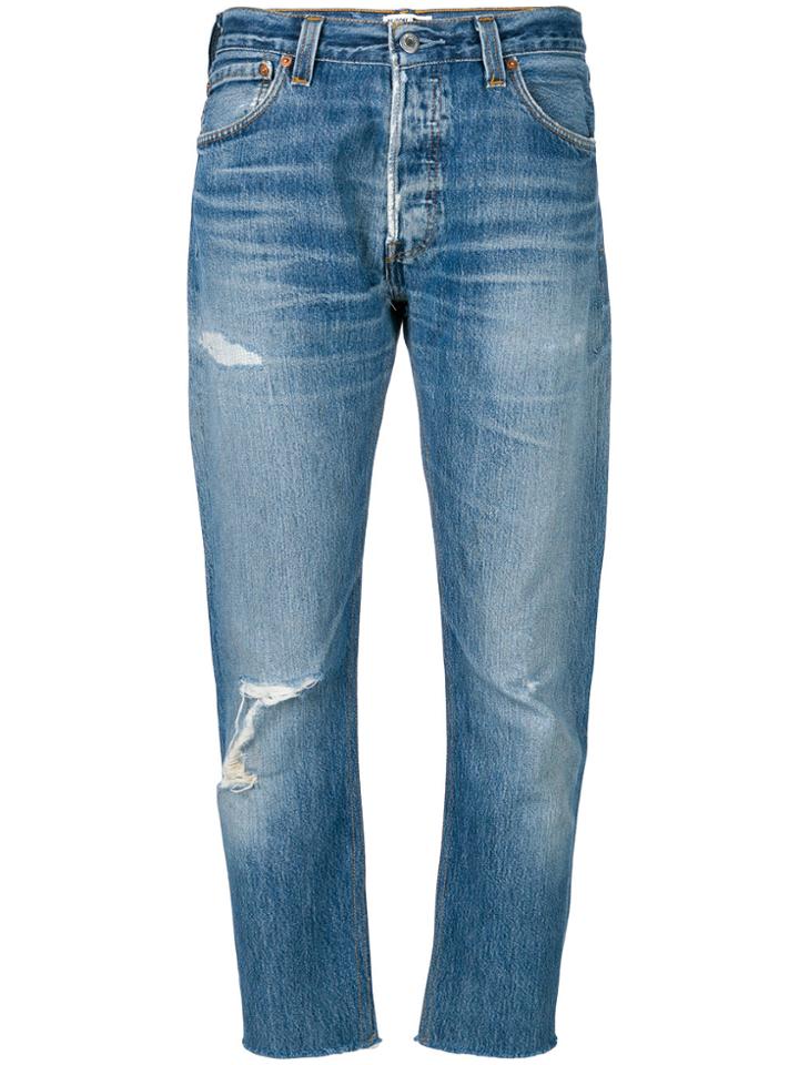 Re/done Relaxed Crop Jeans - Blue