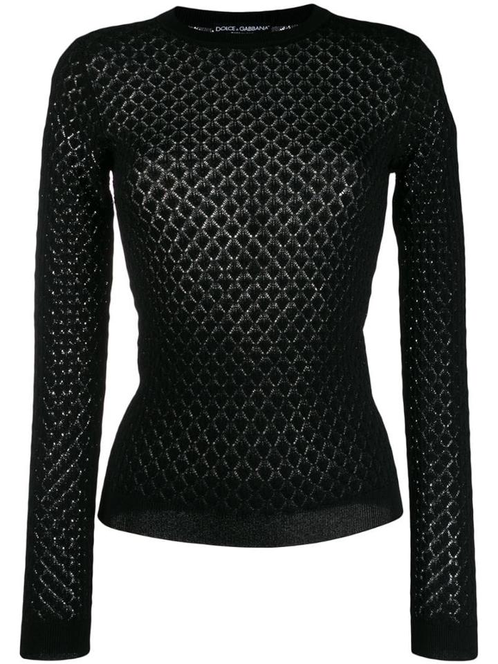 Dolce & Gabbana Diamond Knitted Jumper - Black