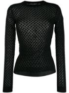 Dolce & Gabbana Diamond Knitted Jumper - Black
