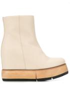 Paloma Barceló Side Zip Chunky Heel Boots - Neutrals
