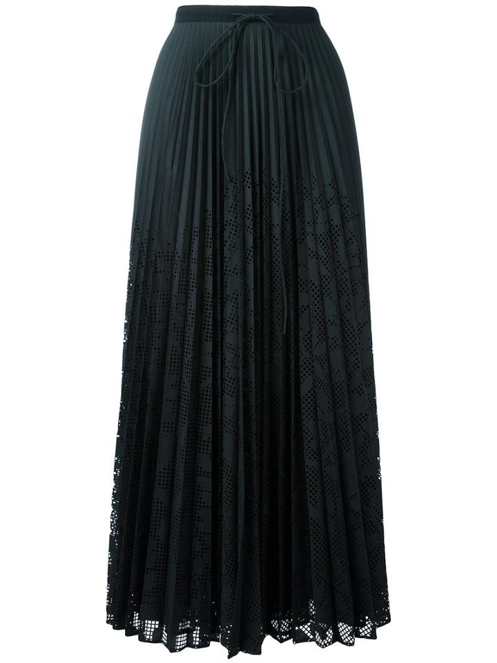 Veronique Branquinho - Long Pleated Skirt - Women - Cotton/polyester - 42, Black, Cotton/polyester