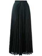 Veronique Branquinho - Long Pleated Skirt - Women - Cotton/polyester - 42, Black, Cotton/polyester