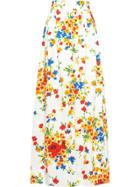 Miu Miu Drill Floral Print Skirt - White