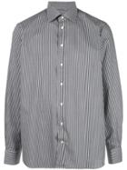 Eton Striped Long Sleeve Shirt - Black