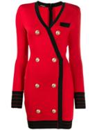 Balmain Double-breasted Wrap Dress - Red