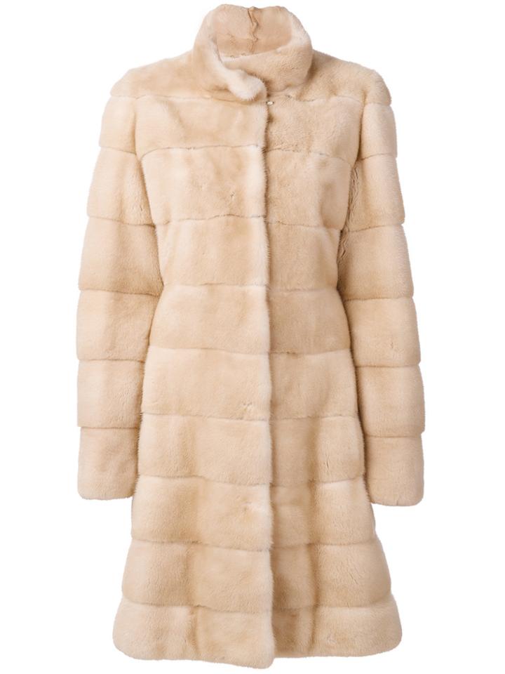 Liska Panneled Coat - Nude & Neutrals