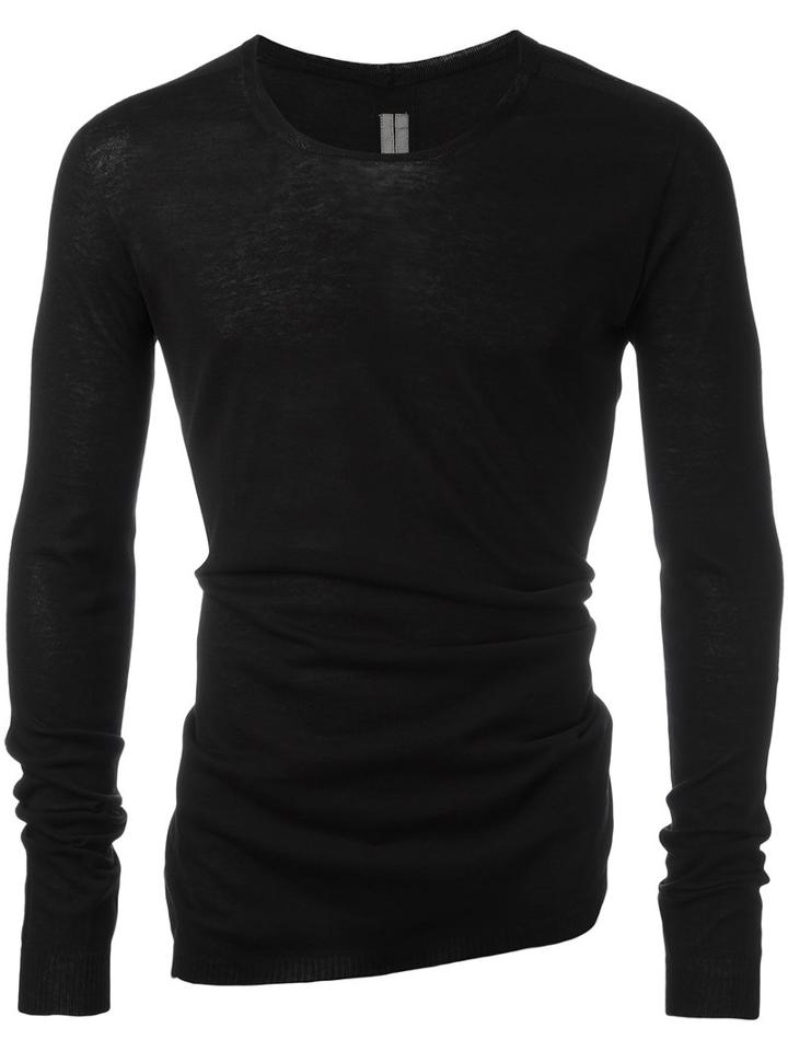 Rick Owens Round Neck T-shirt, Size: Xl, Black, Cotton