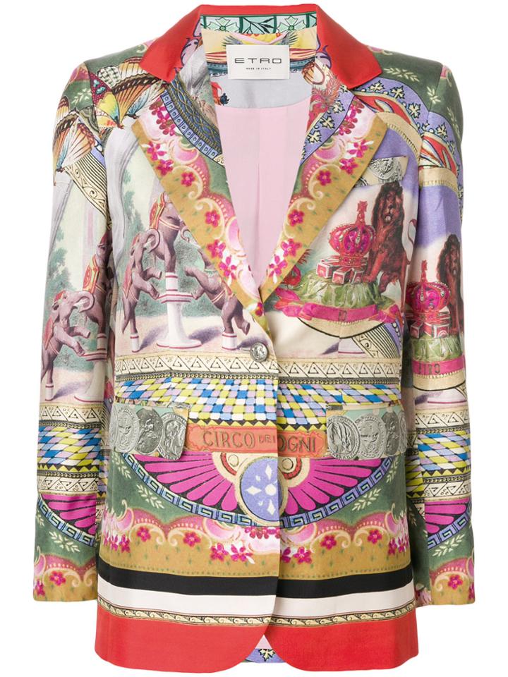 Etro Circus Print Blazer - Multicolour