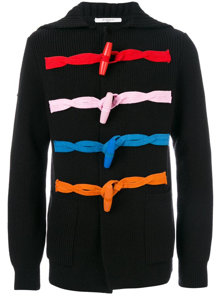 Givenchy Contrast Button Cardigan - Black