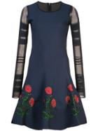 Oscar De La Renta Flower Detail Dress - Black