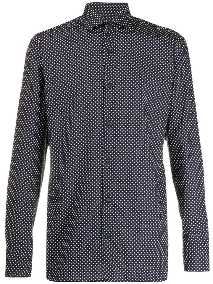 Z Zegna Dotted Print Shirt - Blue