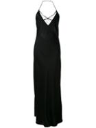 Off-white Lace Insert Slip Dress, Women's, Size: Large, Black, Acetate/viscose