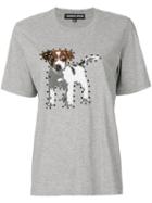 Markus Lupfer - Sequin Puppy Alex T-shirt - Women - Cotton/viscose - Xs, Grey, Cotton/viscose