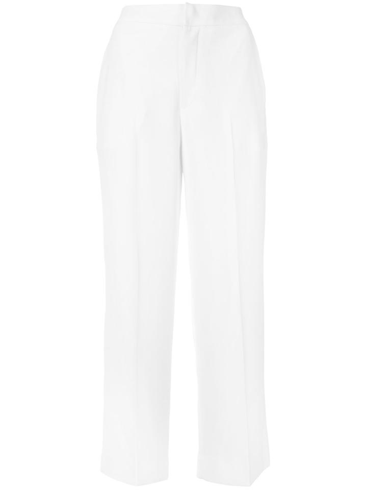 Pt01 Cropped Wide Leg Trousers - White