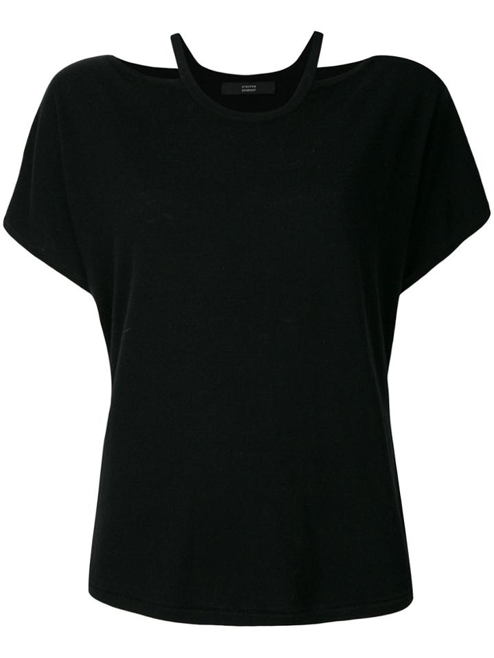 Steffen Schraut Cold Shoulder Knitted Top - Black