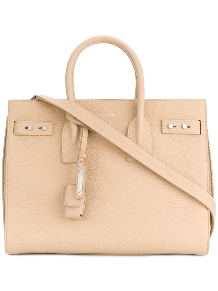 Saint Laurent Sac De Jour Souple Tote - Nude & Neutrals