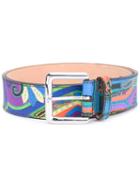 Etro - Multi-print Embroidered Belt - Men - Leather - 100, Blue, Leather