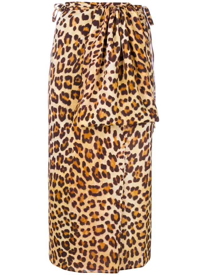 Simonetta Ravizza Leopard-print Wrap Midi Skirt - Nude & Neutrals