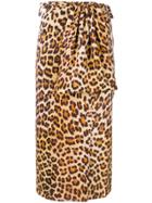 Simonetta Ravizza Leopard-print Wrap Midi Skirt - Nude & Neutrals