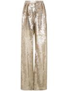 Alberta Ferretti Sequin Palazzo Pants - Nude & Neutrals