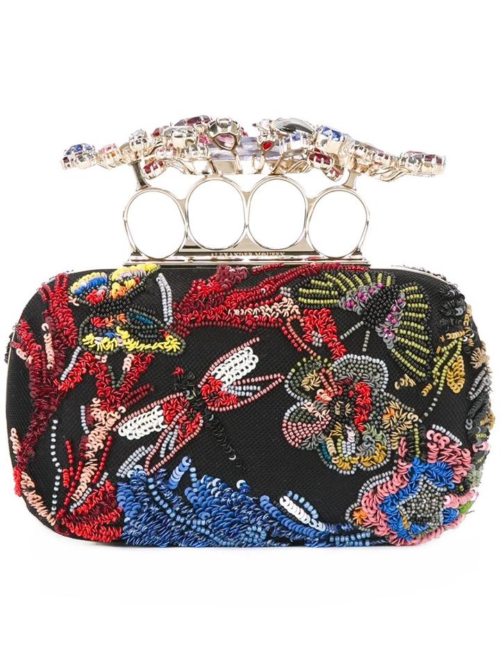 Alexander Mcqueen 'knuckle' Beaded Wonderland Clutch