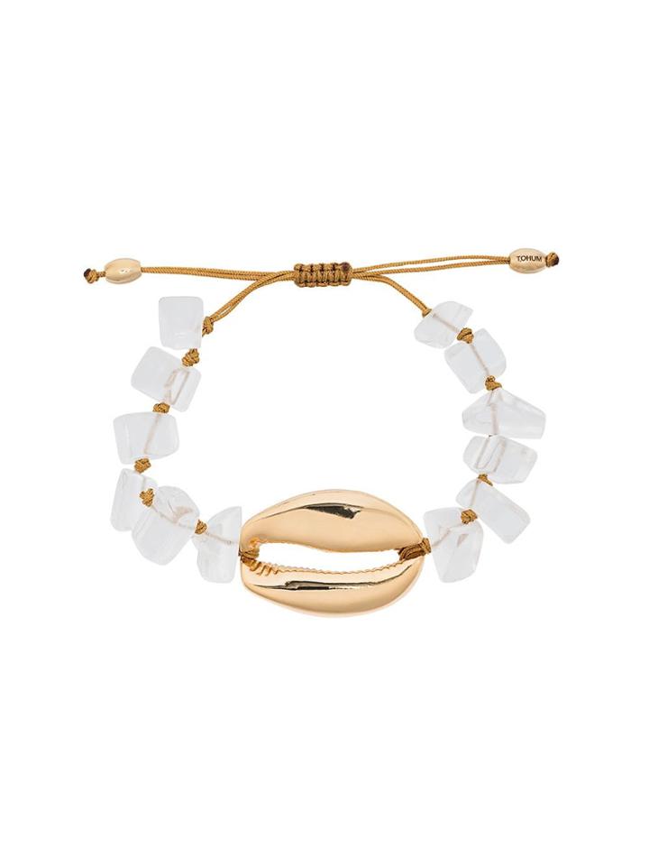 Tohum Metallic Puka Shell Gold Plated Bracelet