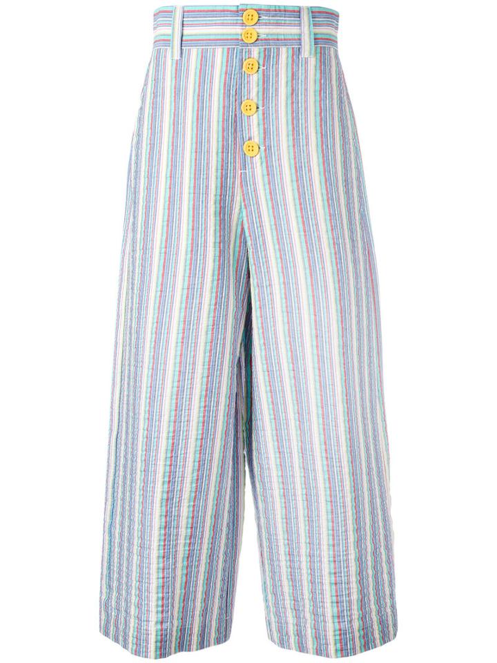 See By Chloé - Striped Cropped Trousers - Women - Cotton/spandex/elastane - 36, Cotton/spandex/elastane