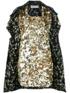 Gianluca Capannolo Sequined Cape Dress, Women's, Size: 42, Grey, Cotton/polyamide/polyester/acetate
