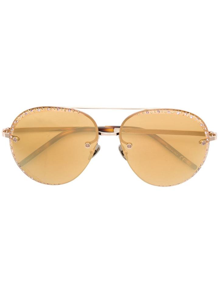 Pomellato Eyewear Cabachon Embellished Aviators - Brown