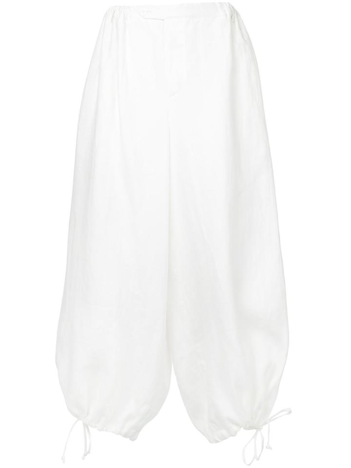Sartorial Monk High Waisted Harem Trousers - White