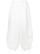 Sartorial Monk High Waisted Harem Trousers - White