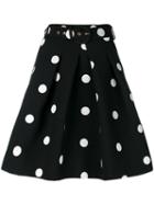 Boutique Moschino - Polka Dots A-line Skirt - Women - Polyester - 40, Black, Polyester