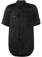 Yang Li Pouch Pockets Short Sleeved Shirt, Men's, Size: 46, Black, Cotton