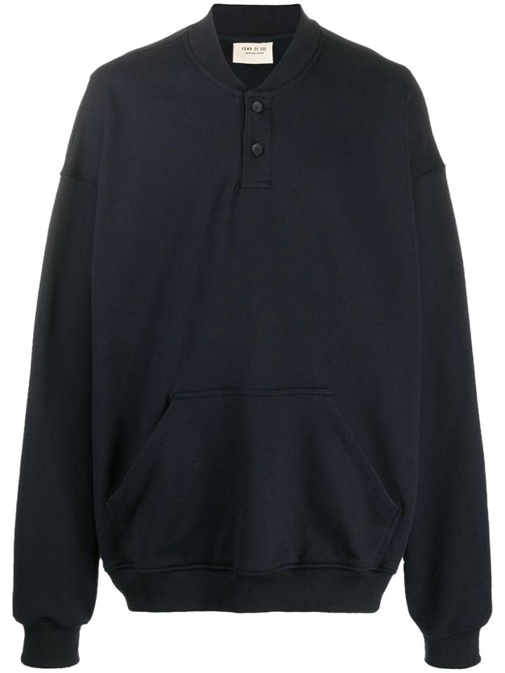 Fear Of God Front Buttoned Sweatshirt - Blue