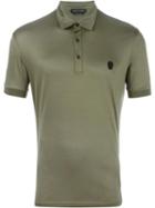 Alexander Mcqueen Skull Patch Polo Shirt, Men's, Size: Xl, Green, Cotton