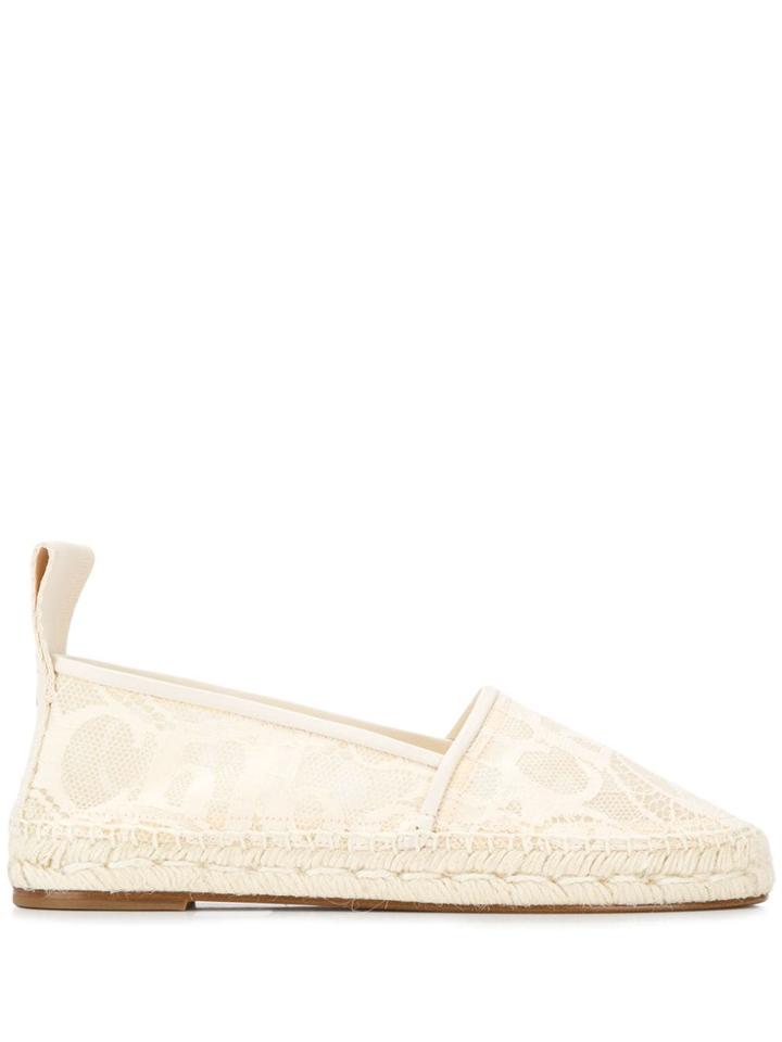 Chloé Embroidered Espadrilles - Neutrals