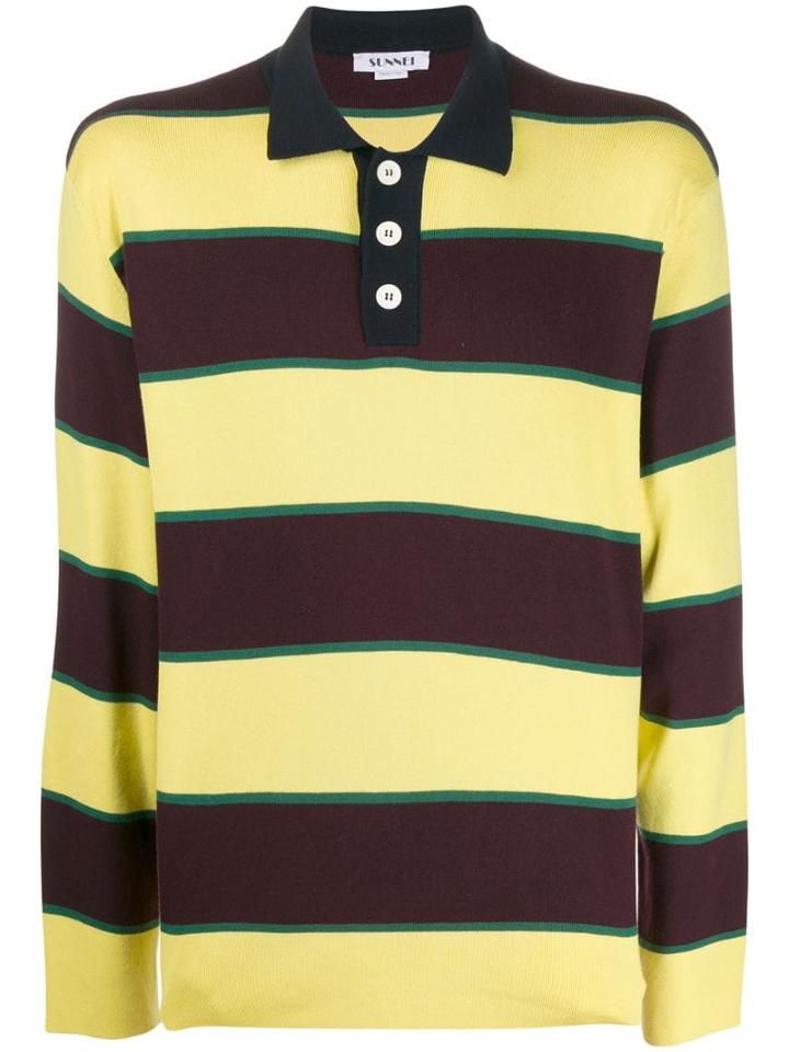 Sunnei Striped Polo Shirt - Purple