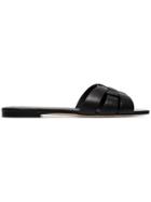 Saint Laurent Black Nu Pieds Woven Leather Sandals