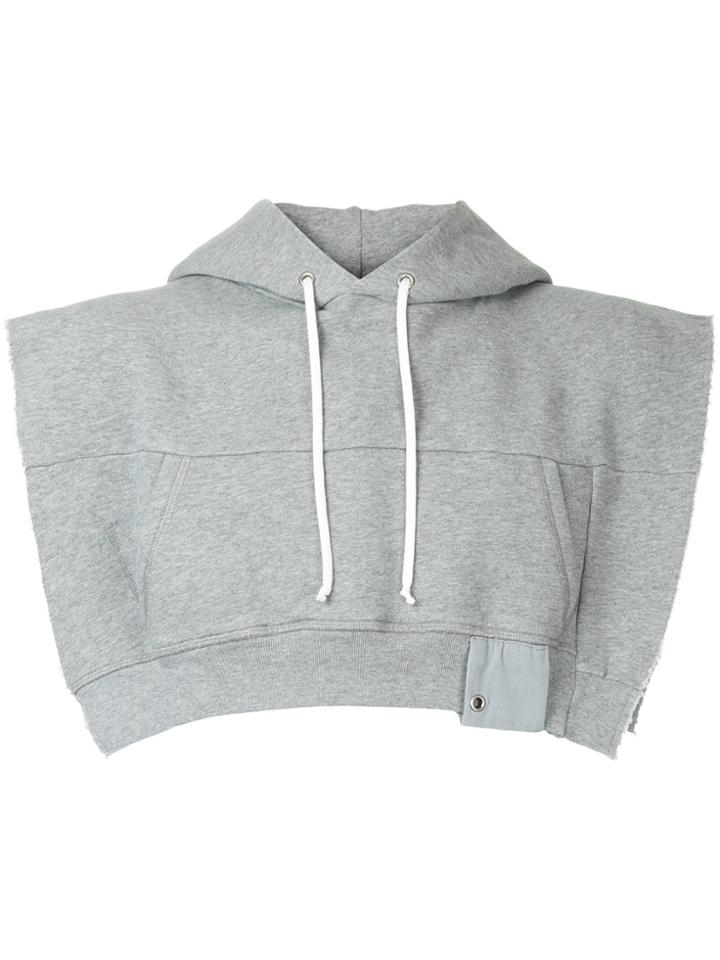 Maison Margiela Cropped Sleeveless Hoodie - Grey