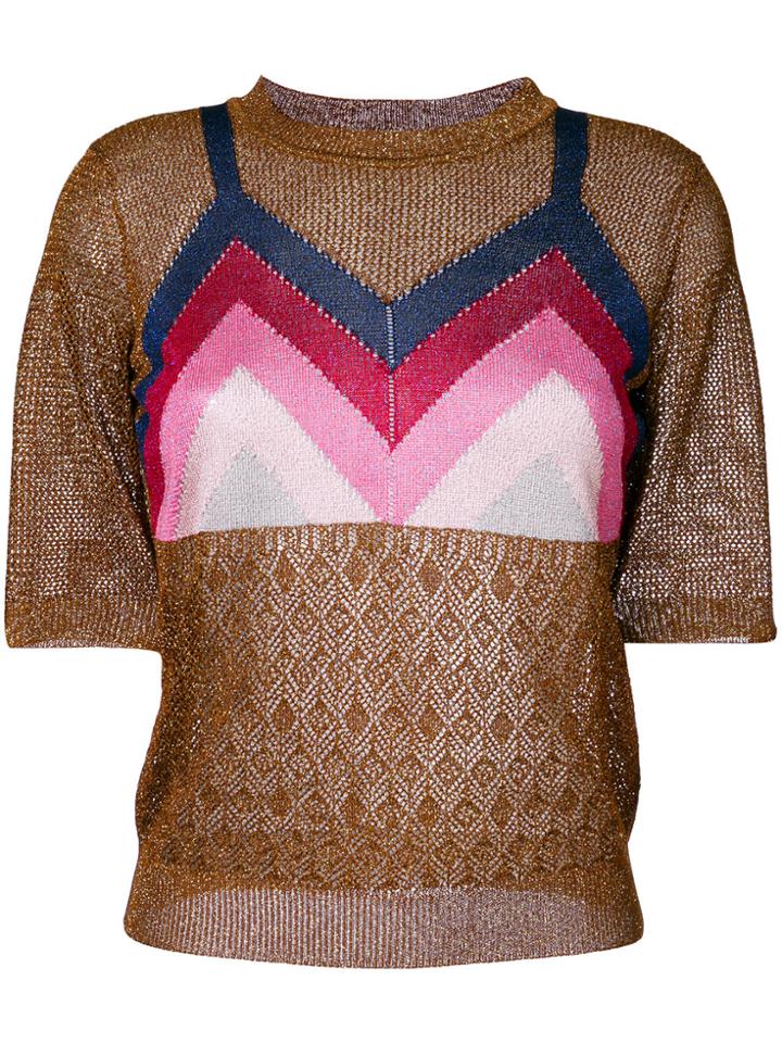Marco De Vincenzo Lurex Bralet Jumper - Brown