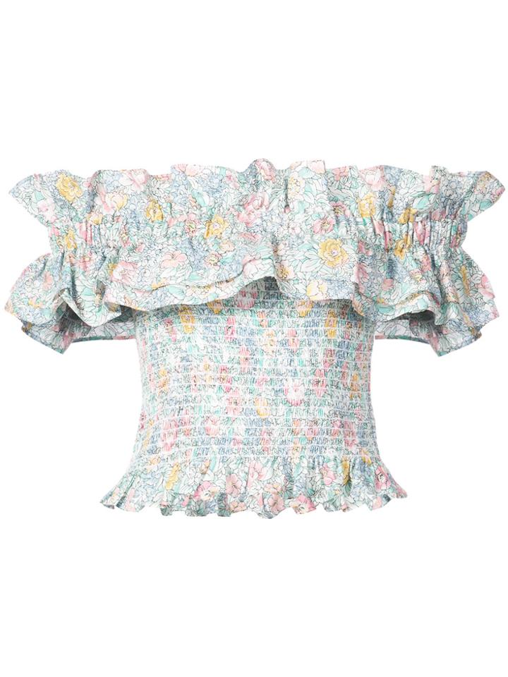 Petersyn Off-shoulder Ruffle Top - Green