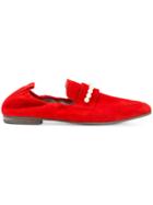 Kennel & Schmenger Pearl Accented Loafers - Red