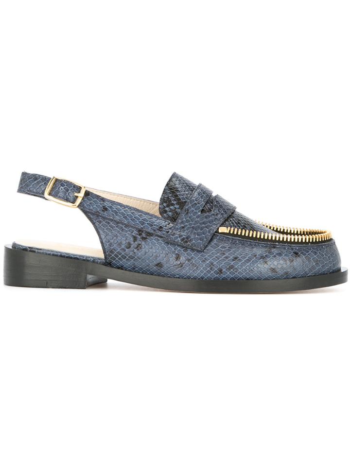 Le Mocassin Zippe Blue Python Skin Loafers